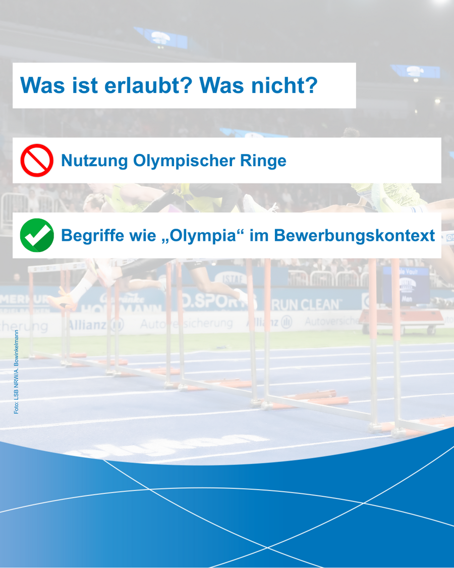 Nutzung Olympischer Ringe untersagt, Begriffe wie Olympia erlaubt
