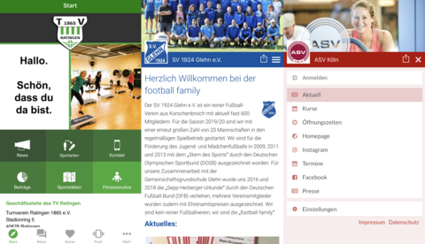 Beispiele Vereins-Apps