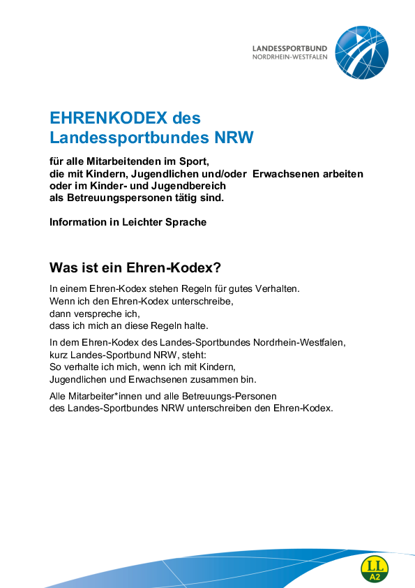 PDF Ehrenkodex in leichter Sprache