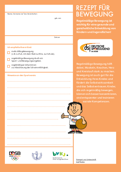 Rezept für Bewegung für Kinder und Jugendliche