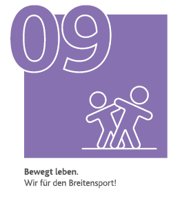 Logo Dekadenstrategie Punkt 9: Bewegt leben - Wir f r den Breitensport